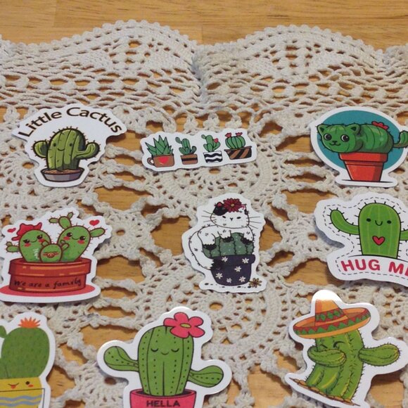 Cactus cellphone stickers, cute cacti and cats - Picture 2 of 6